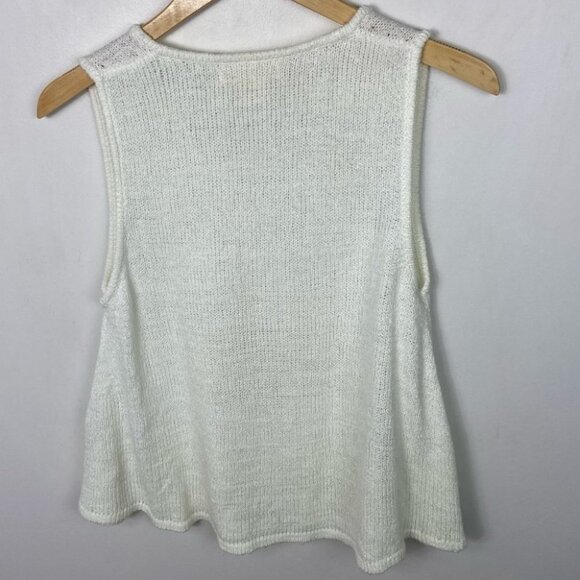 Lost In Lunar Amy Knit Tank Top Loungewear‎ Size Large White Cream Swing Shirt L - Picture 10 of 13